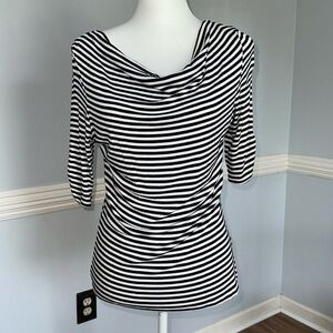 The Limited black and white striped top